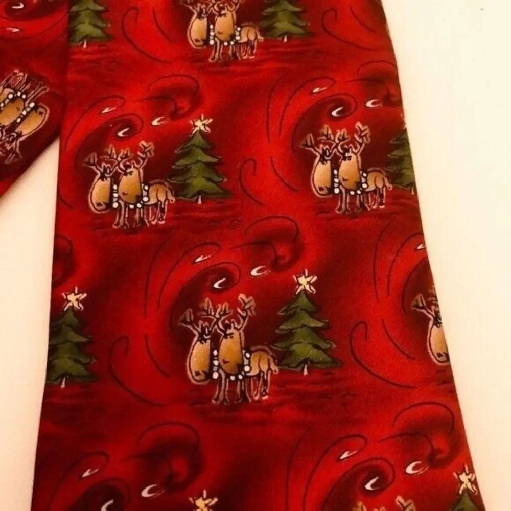 #3019 J Garcia Christmas silk necktie 57 X 4